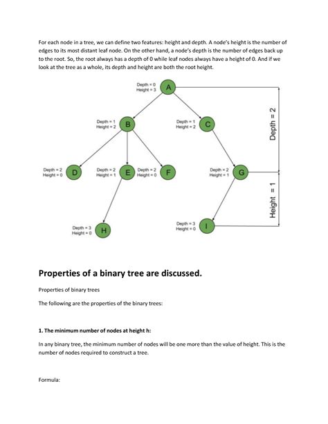 Binary tree property - For each node in a tree, we can define two ...