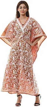Buy odishabazaar Women's Silk Designer Beach Dress Kaftan Night Wear ...