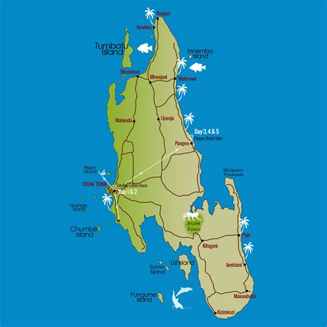 Tanzania Map With Zanzibar
