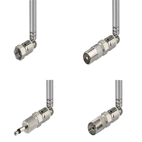 Buy Radio Antenna Indoor FM Telescopic Antenna 75 Ohm F Type Male Plug ...