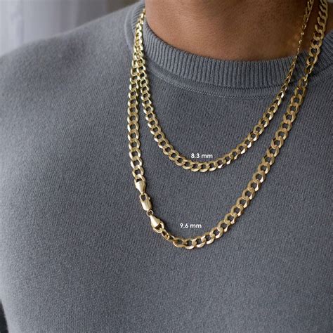Solid 14K Gold Cuban Link Chain Necklace - Etsy