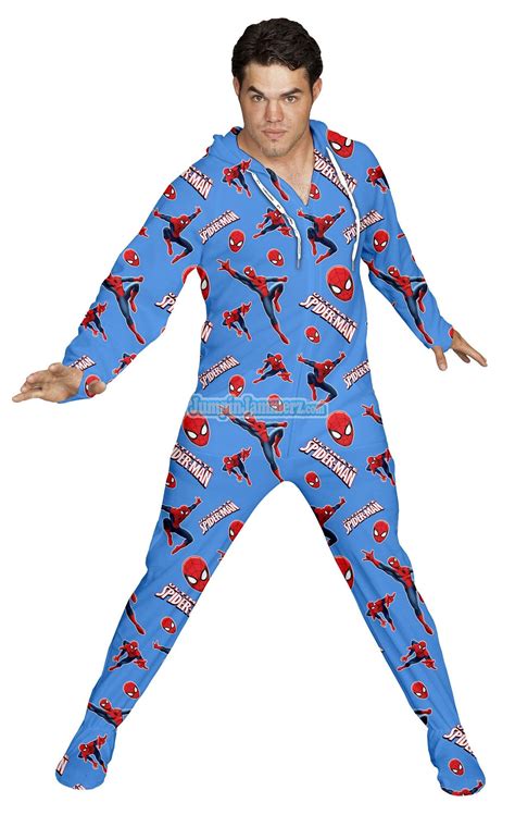 Spiderman - Marvel Comics - Pajamas Footie PJs Onesies One Piece Adult ...