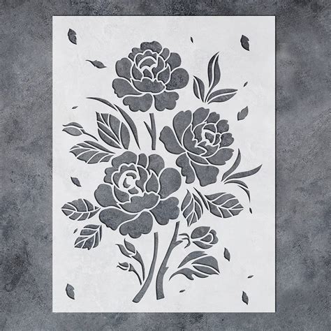 Stencil Rose Flower