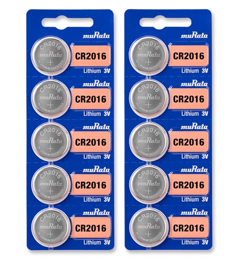 Murata CR2016 3V Lithium Coin Cell (10 Batteries) - Replaces Sony ...