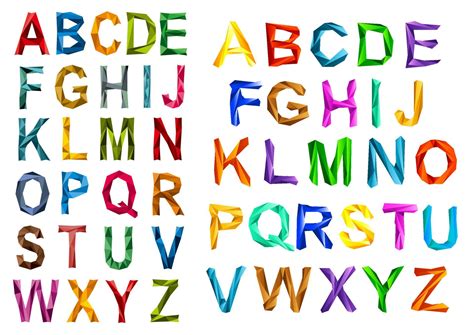 Best 16+ Free Colorful Origami Letters Vector Set