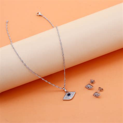 Protective Gaze Pendant with Earring Set