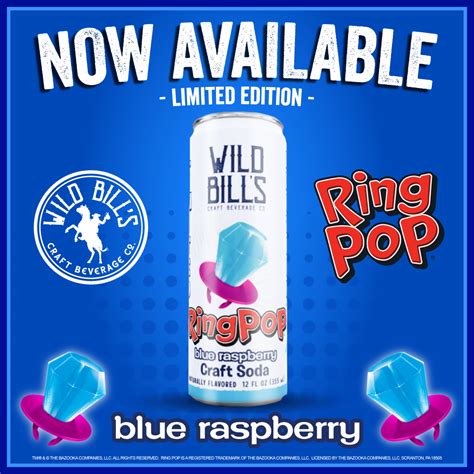 Blue Raspberry Ring Pop | Premium Cane Sugar Soda Pop | Fruity Flavor ...
