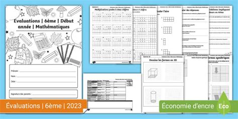 Évaluations | 6ème | Début année | Mathématiques