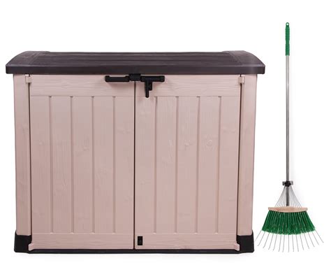 Buy Ondis24 Keter ARC Wheelie Bin Box Garden Box Tool Box with Leaf ...