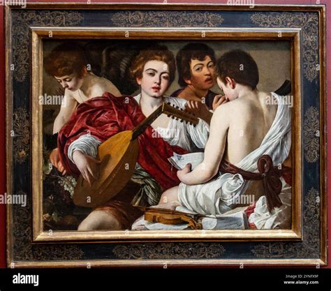 Caravaggio - Musicians - with frame Stock Photo - Alamy