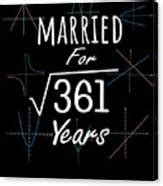 Math 19th Anniversary Gift Married Square Root Of 361 Years print ...