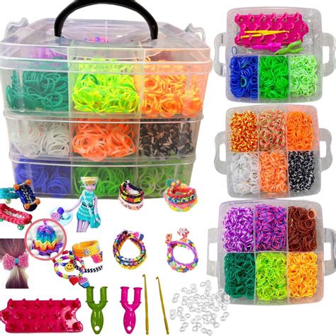 Mega Zestaw Gumki do Robienia Bransoletek XXL w Kuferku DUŻY na Prezent DIY (5905527966769 ...