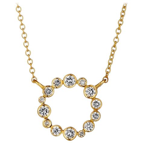 Syna Yellow Gold Amethyst and Champagne Diamonds Necklace For Sale at ...