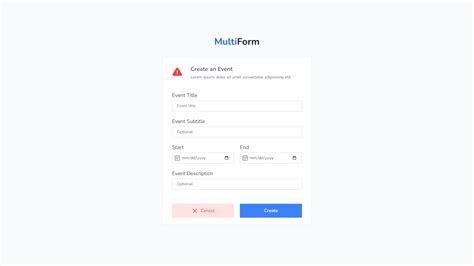 MultiForm - Tailwind CSS Form Page