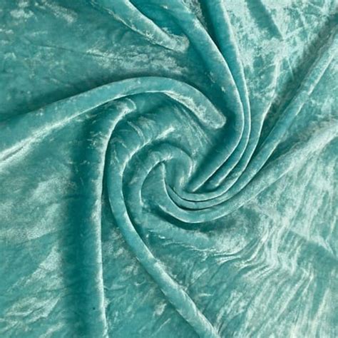 Premium Firozi Colour Silk Velvet fabric Fabric for Designers | FabCouture