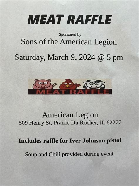 Meat Raffle , 509 Henry St, Prairie du Rocher, IL, March 9 2024 ...