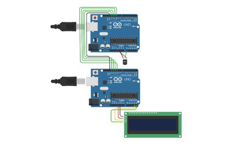 Circuit design 2 arduino (SPI) - Tinkercad