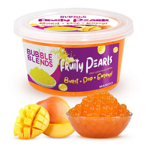 Buy Bubble Blends Mango Popping Boba (1lb / 16oz) - Popping Pearls 100% ...