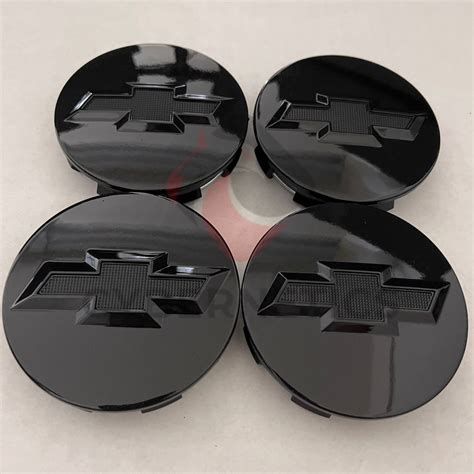NEW 4PC Chevy Gloss Black 83MM Center Wheel Caps Tahoe Suburban ...