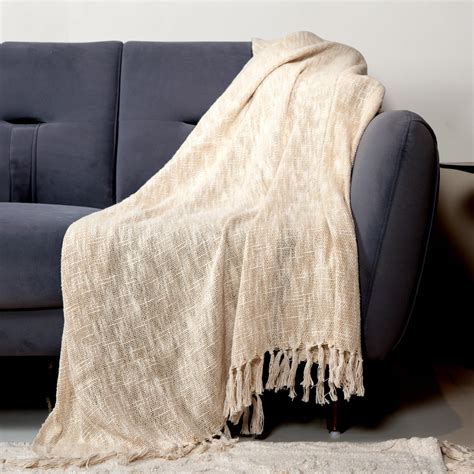 SAJAVAT HOME Hand-Knitted Pure Cotton Sofa Throw Blanket | 82x52 Inches ...