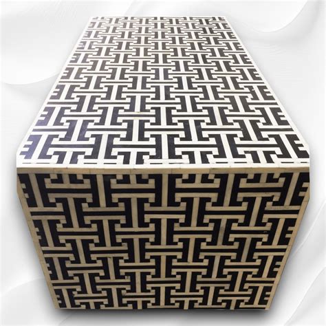 Black Bone Inlay Tic Tac 3 Drawer 2 Door Sideboard – Luxury Handicrafts