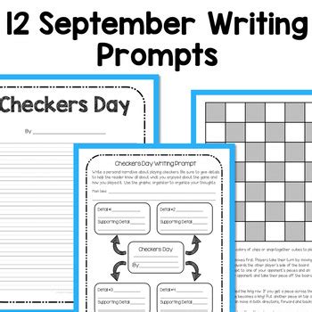 Back to School Narrative Writing Prompts for August and September Bundle