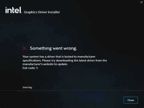 Intel Graphics Driver Installer Error 的图像结果