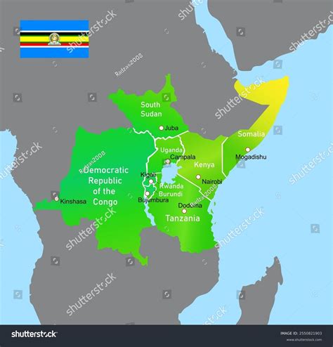 Kenya And Tanzania East Africa Political Map Of Countries Tanzania Map