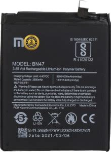 Wimax Mobile Battery For XIAOMI BN47 / REDMI 6 PRO / MI A2 LITE / BN-47 ...