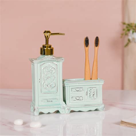 Vintage Ceramic Soap Dispenser Pastel Green Online - Premium Dispenser ...
