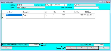 Kitchen Order Token (KOT) Help Guide