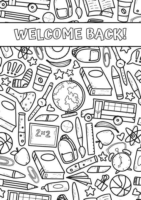 Welcome Back to School Coloring Pages - Etsy Canada