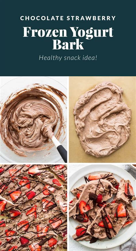 Chocolate Strawberry Frozen Yogurt Bark - Fit Foodie Finds