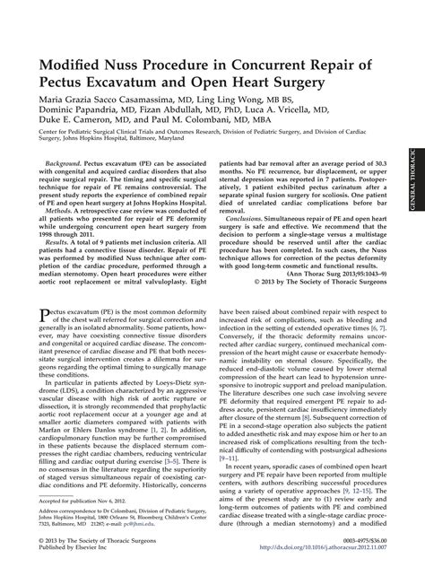 SOLUTION: Modified nuss procedure in concurrent repair of pectus excavatum and open heart ...