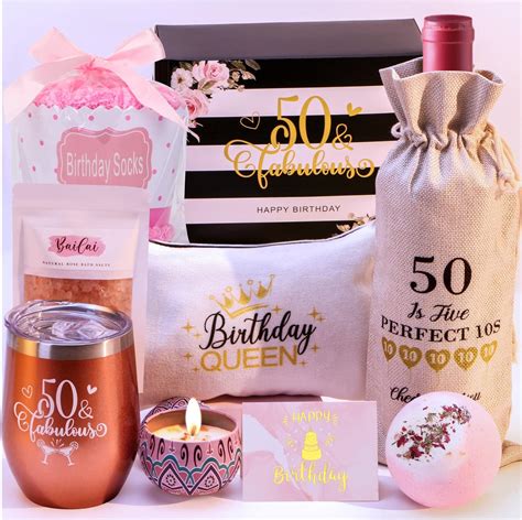 Amazon.com: 50th Birthday Gifts for Women, 50 and Fabulous Gifts for ...