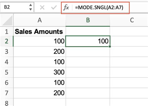 Mode.sing Function in Excel 的图像结果
