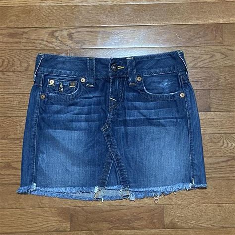 True Religion skirt -super cute denim skirt with... - Depop