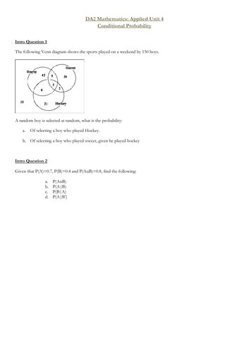 Image result for A Levels Maths Conditional Probability