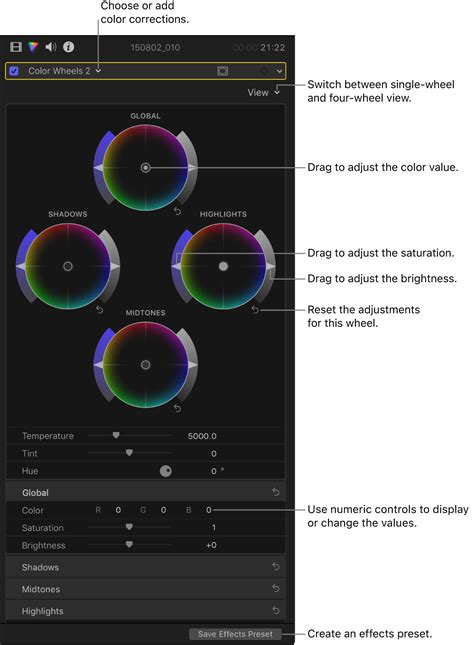 Use the Color Wheels effect in Final Cut Pro for Mac - Apple ਸਹਾਇਤਾ (IN)