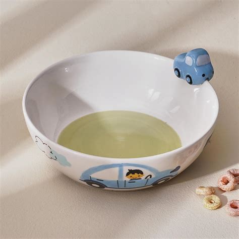 Home Centre Slate Stoneware Printed Cereal Bowl - 530ml : Amazon.in ...