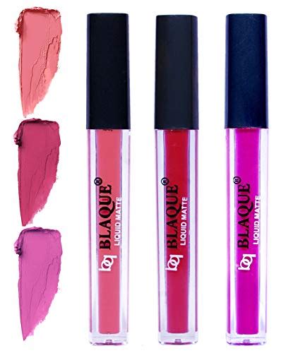 Buy bq BLAQUE Matte Liquid Lipstick Combo of 3 Lip Color, Long Lasting ...