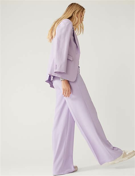 Buy Crepe Drawstring Wide Leg Trousers at Marks & Spencer