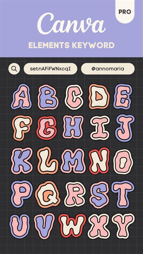 Canva elements keyword - Cute Alphabet letters | Keyword elements canva ...