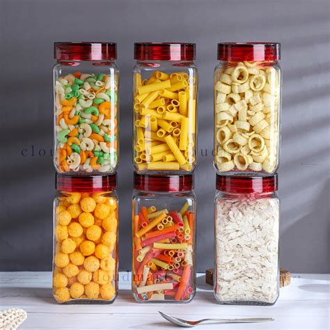 Buy Piramal Glass Square Jars & Containers with Air Tight Acrylic ...