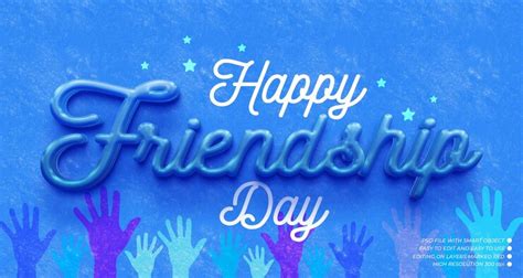 Happy friendship day with text effect editable text style | Premium PSD