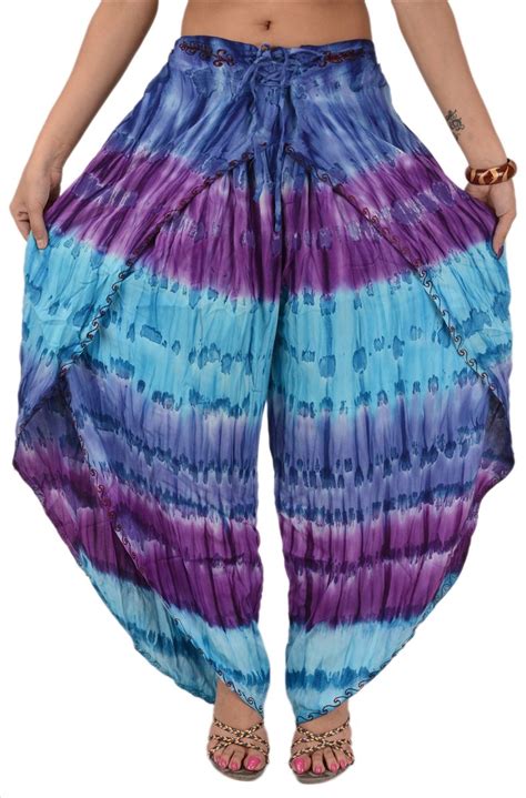 Skirts & Scarves Women's Rayon Tie Dye Aladdin Dhoti/Hippie/Pant/Harem ...