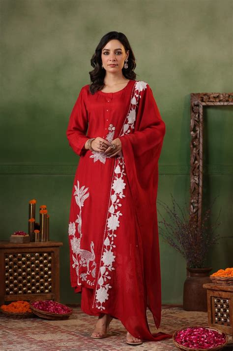 Pretty dola silk fully embroidered suit set– Aashvi Couture