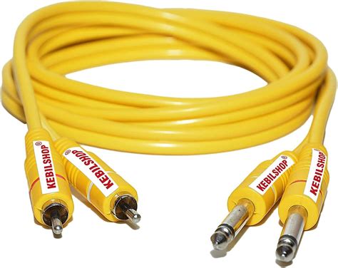 Hakuho 6.35mm (1/4-inch) Dual Mono P38 Male to 2 RCA Male Audio Cable ...