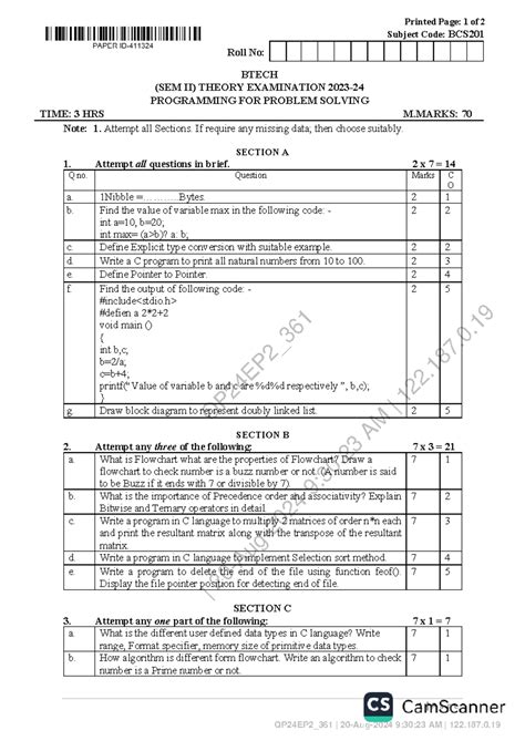 BCS201(11) - Malloc padao with syntax and examples - QP24EP2_ | 20-Aug ...