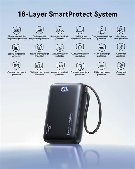 Customer Reviews: INIU Pocket Power 20K Portable Power Bank with Built-In USB-C Cable (IN&OUT ...